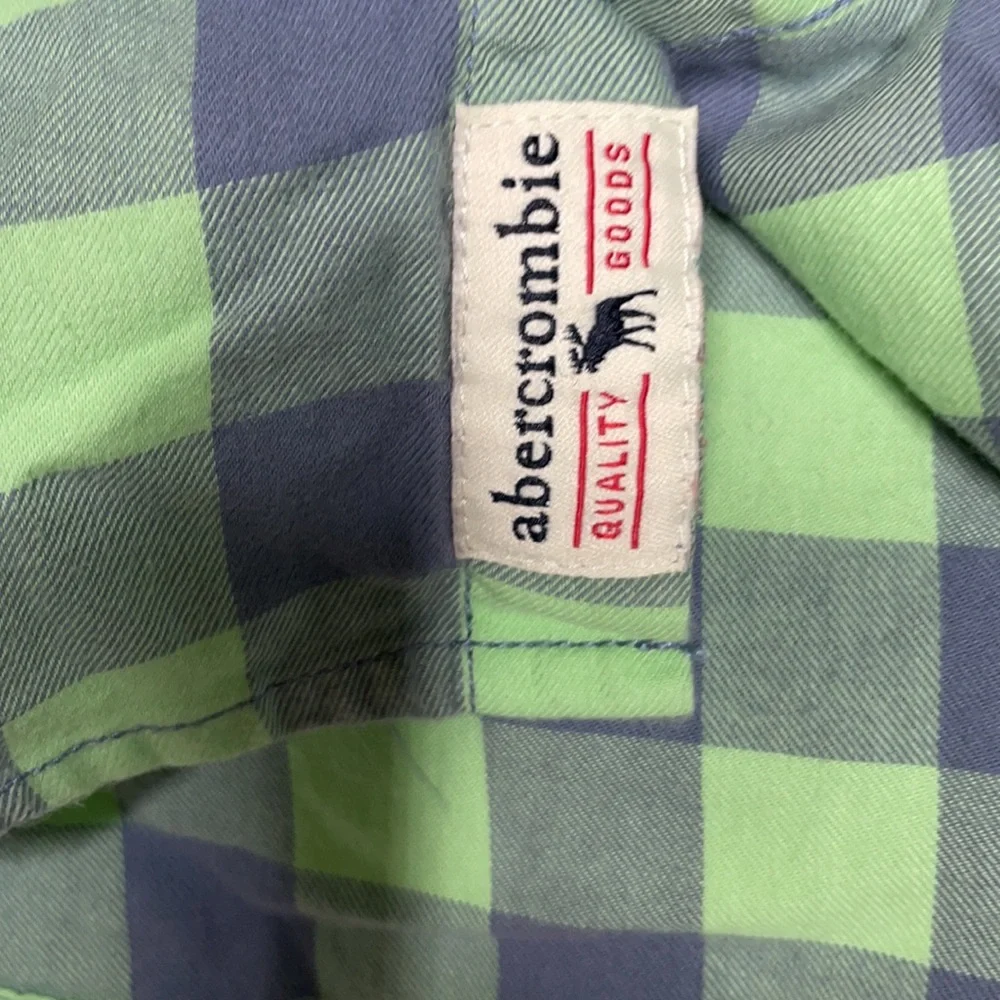 Abercrombie Kids Blue/Green Plaid Button Down Size 11 / 12